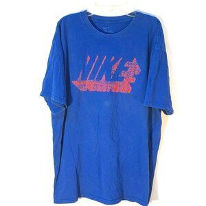 Vintage Blue NIKE Short Sleeve Athletic Activewear Workout Tee T Shirt
